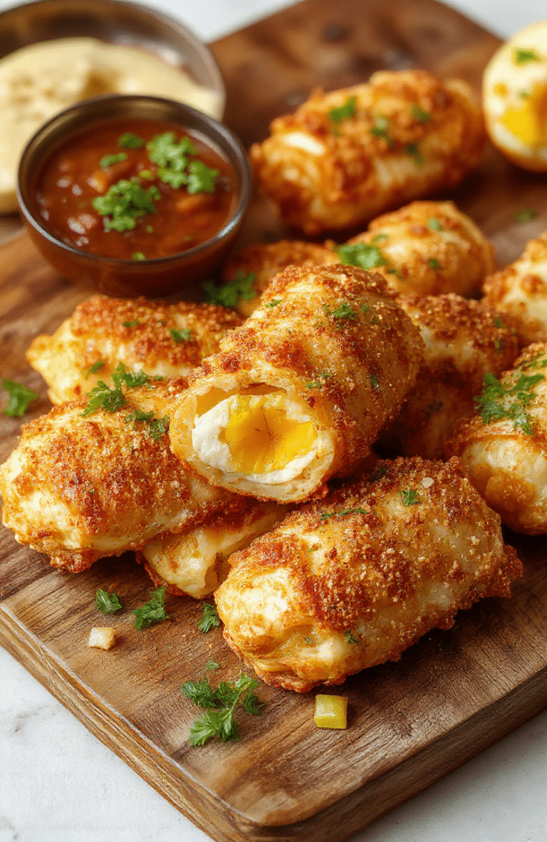 Colorful crispy Southwest egg rolls arranged on a rustic wooden platter, filled with vibrant corn, black beans, and melted cheese, garnished with fresh cilantro and sliced jalapenos, with a side of creamy dipping sauce, textured exterior contrasts with the soft, flavorful filling, styled for a casual family meal presentation.