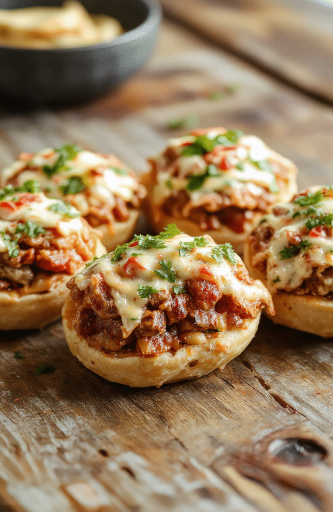 A close-up of golden, crispy taco ranch bites arranged on a rustic wooden platter. The bites are garnished with fresh chopped cilantro and served with a side of creamy ranch dipping sauce, with shredded lettuce and cherry tomatoes in the background. The vibrant colors of the ingredients contrast beautifully with the crunchy texture of the bites, highlighting their savory appeal.