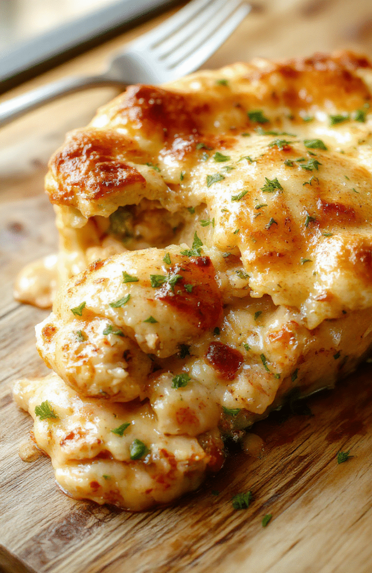 A vibrant bowl of crustless chicken pot pie featuring chunks of tender chicken, mixed vegetables like carrots and peas in a creamy sauce, topped with fresh herbs, served in a white bowl against a rustic wooden background, showcasing textures of the savory filling and a hint of steam rising.