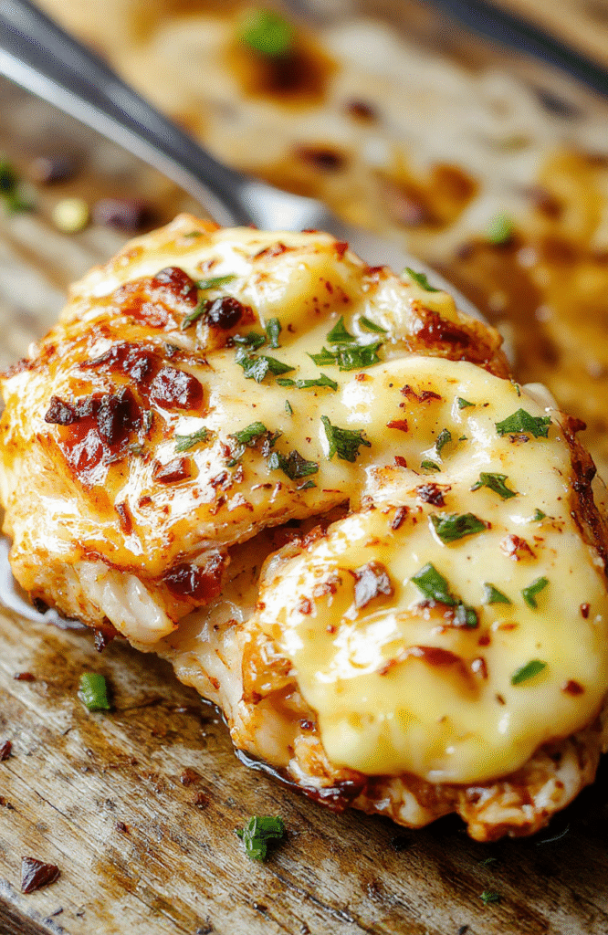 Golden-brown garlic butter chicken pieces arranged elegantly on a white plate, garnished with fresh herbs, with a glossy, buttery glaze, surrounded by roasted garlic cloves and sprigs of parsley, styled with a rustic wooden background and soft natural lighting to evoke a cozy, inviting atmosphere.