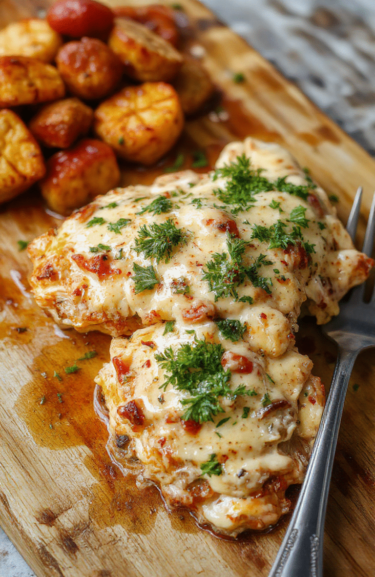 Golden-brown seared chicken breast atop a creamy sun-dried tomato and spinach sauce, garnished with fresh basil and grated parmesan, served alongside a side of roasted cherry tomatoes and wilted spinach in a rustic white ceramic plate