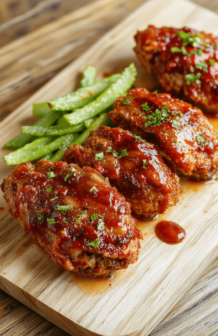 Golden-brown crispy-skinned chicken thighs glistening with glossy hot honey glaze, nestled on a rustic wooden board beside fresh rosemary sprigs and halved lemon wedges, with visible honey drips and faint chili flake residue on skin.