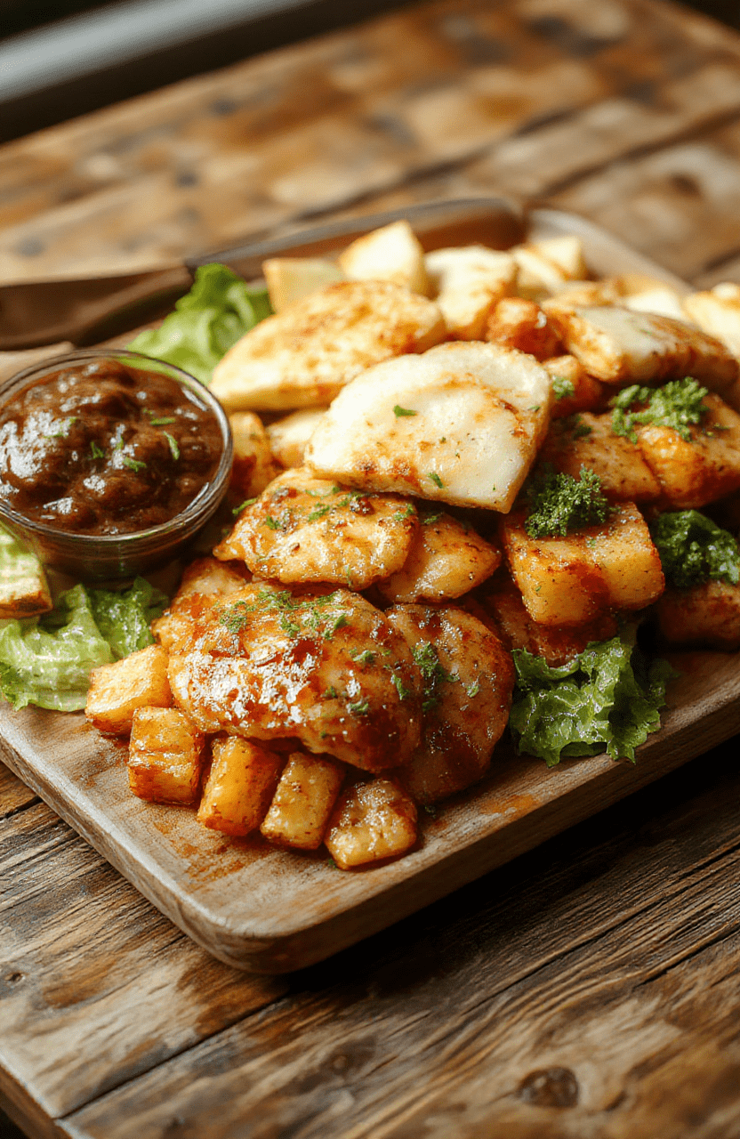 Colorful Super Bowl appetizer platter with three-tiered spread: goldenLoaded nachos with melted cheese and jalapeños, vibrant spinach-artichoke dip in a rustic bread bowl, and colorful mini meatballs with BBQ glaze arranged in a sunburst pattern on a wooden cutting board, garnished with fresh cilantro and lime wedges, natural daylight, shallow depth of field, bottom third of image clean