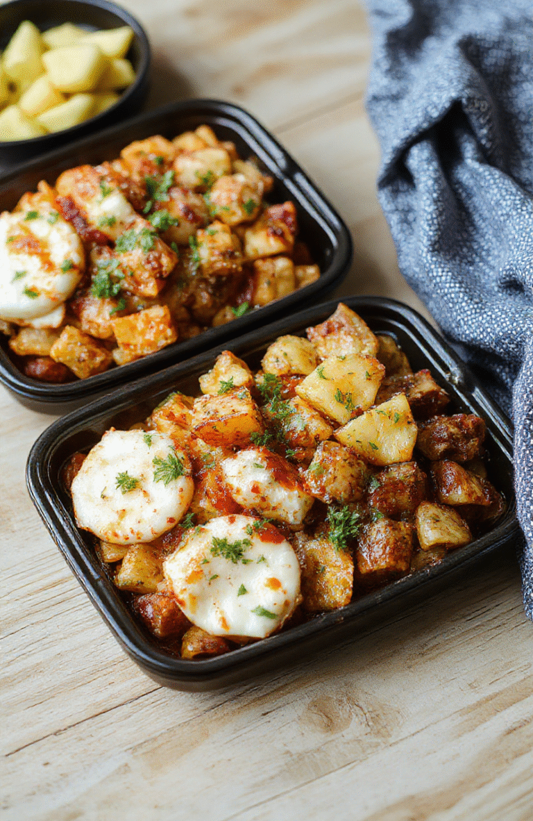 A tidy layout of six bento-style containers filled with budget-friendly meals: brown rice, black beans, roasted carrots, shredded chicken, hard-boiled eggs, and sliced apples — all arranged with vibrant colors and natural lighting on a wooden table.