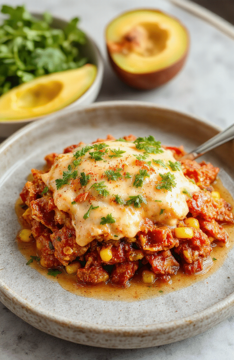 A vibrant creamy street corn chicken bowl served in a white ceramic bowl: diced grilled chicken breast, golden corn kernels, avocado slices, cotija cheese crumbles, fresh cilantro, lime wedges, and drizzled with creamy chipotle-lime sauce. Garnished with charred lime and microgreens on the side.