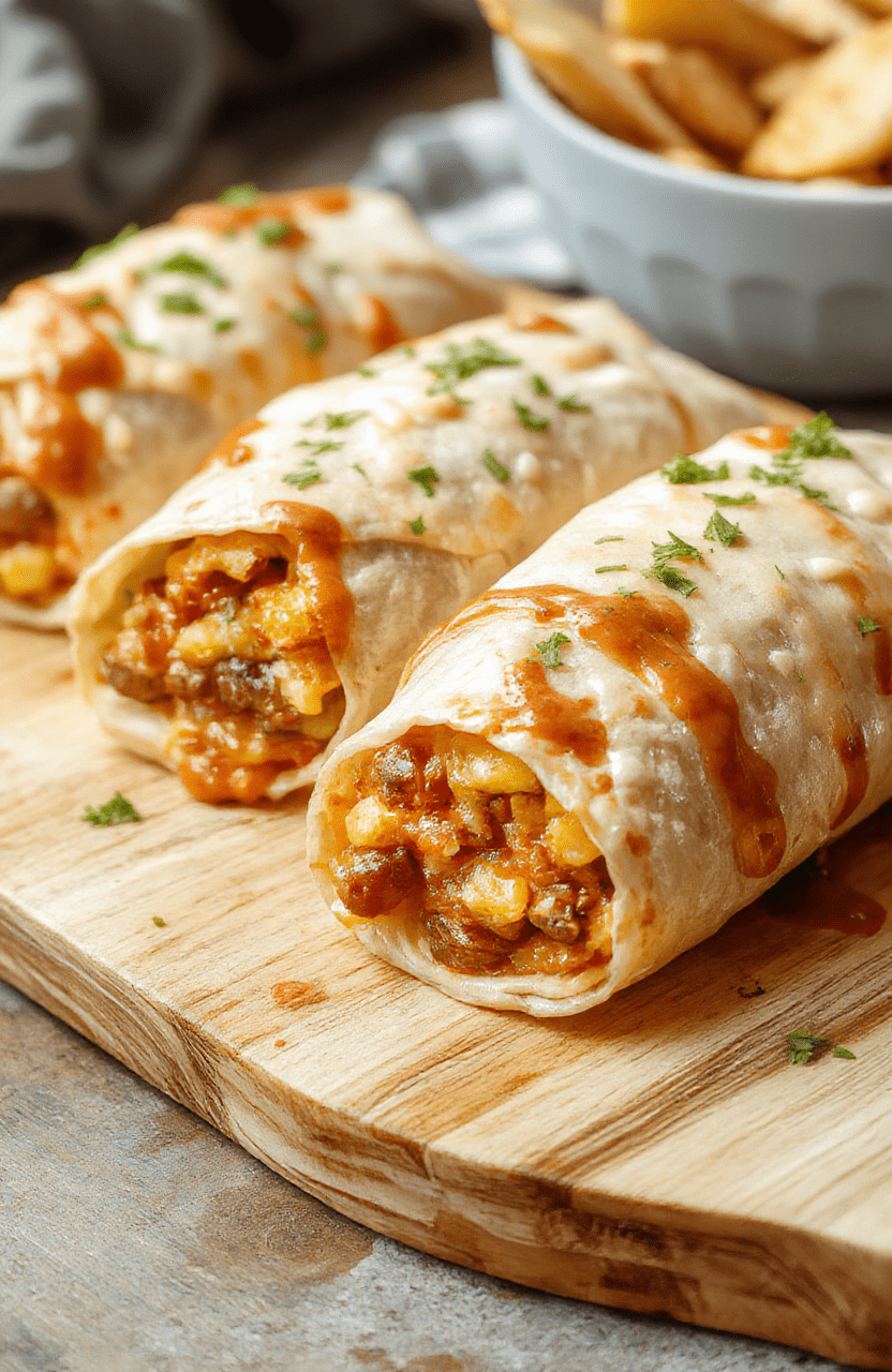 Colorful low-carb Big Mac wraps placed on a rustic wooden cutting board: crisp romaine leaves wrapped around juicy seasoned beef, shredded lettuce, diced tomatoes, cheddar cheese, and a drizzle of tangy burger sauce. Garnished with pickles and red onion slices. Natural daylight, soft shadows.