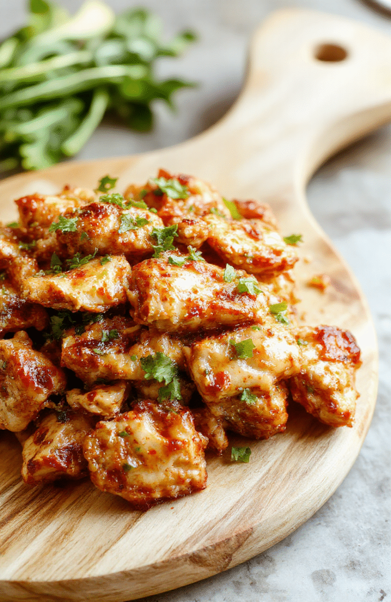 Vibrant close-up of tender Mongolian chicken with glossy glaze, garnished with sesame seeds and sliced green onions, served over steamed jasmine rice in a white ceramic bowl, against a light wooden table with soft natural light and shallow depth of field.