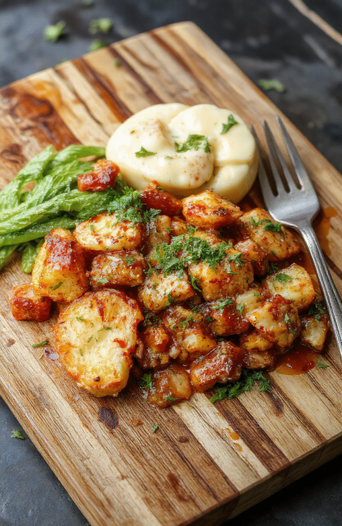 A comforting bowl of creamy quinoa and steamed salmon with roasted carrots and zucchini, arranged simply on a warm matte ceramic plate. Soft sunlight highlights the natural colors: golden quinoa, vibrant orange carrots, bright green zucchini, and tender salmon flecked with parsley. The dish has a clean, minimal plating with no over-styling — natural textures, gentle steam rising, light olive oil sheen. Shot on a wooden table in soft daylight, lower third of frame empty.