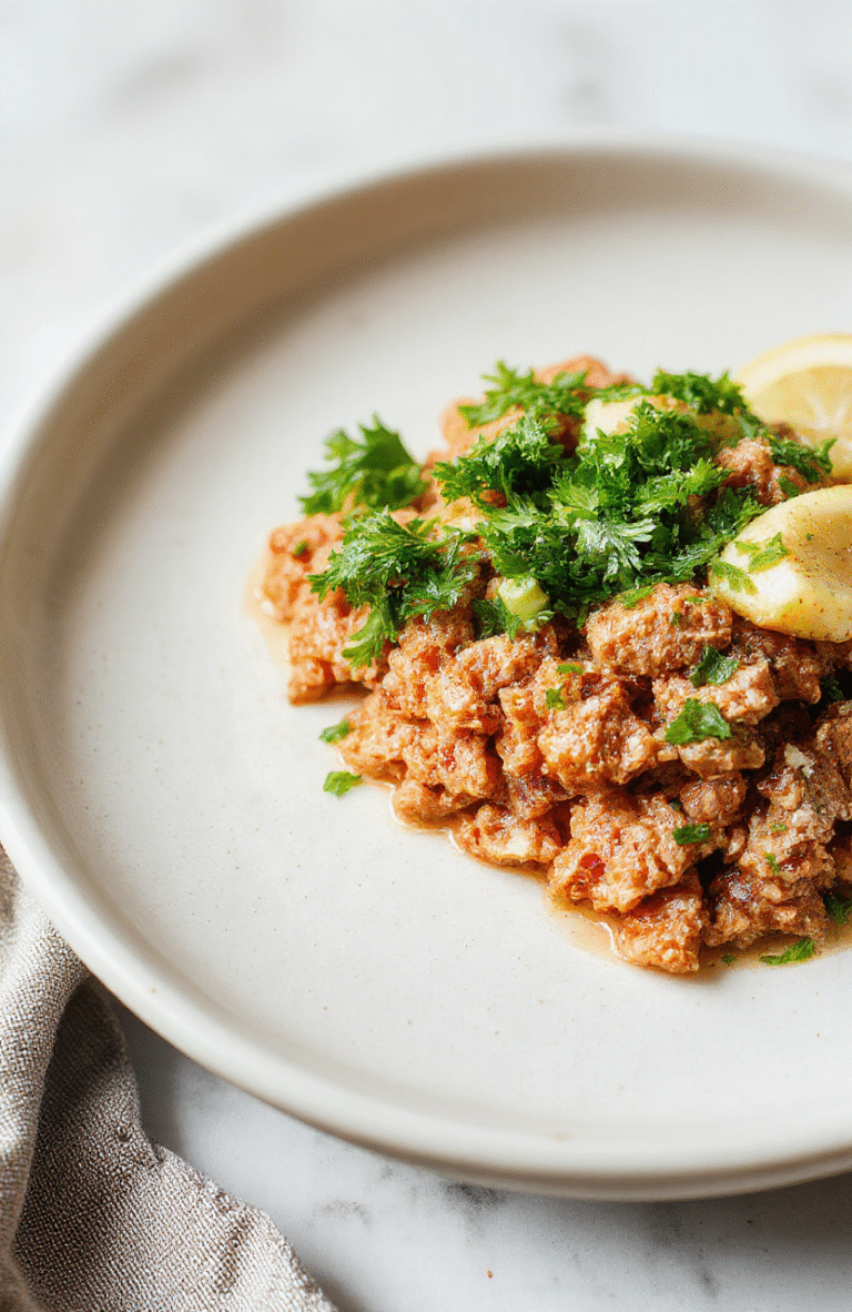 A rustic ceramic bowl filled with fragrant honey garlic ground turkey, glistening with a sweet-savory glaze, topped with fresh chopped green onions and sesame seeds, served alongside steamed jasmine rice and blistered broccolini with gold-edged char.