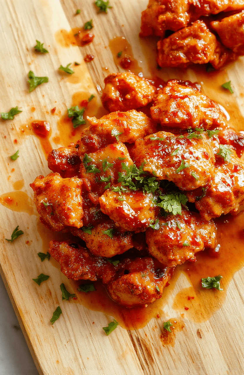 A sizzling cast-iron skillet-centered dish of golden-brown chicken pieces in rich, creamy orange-tinted butter curry sauce with visible red onion slices, green bell pepper chunks, and fresh cilantro garnish, served alongside fluffy basmati rice on a rustic wooden board, natural daylight, soft shadows, vibrant colors.